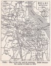 Vintage map of Delhi and Environs 1930s